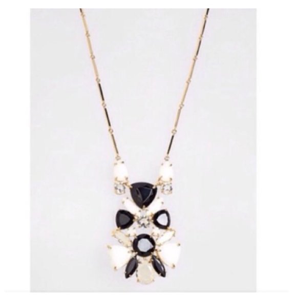 Kate Spade black cream Twinkle Lights long Statement Pendant Necklace nwot - Picture 3 of 9